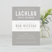 BAR MITZVAH moderne minimale typografie grijs wit Kaart (Staand voorkant)