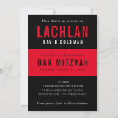 BAR MITZVAH moderne minimale typografie zwart rood Kaart (Voorkant)