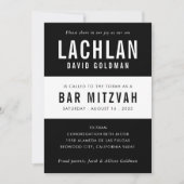 BAR MITZVAH moderne minimale typografie zwart wit Kaart (Voorkant)