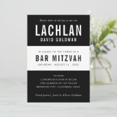 BAR MITZVAH moderne minimale typografie zwart wit Kaart (Staand voorkant)