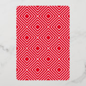 BAR MITZVAH moderne, minimale vettige zwarte rood Folie Uitnodiging (Achterkant)