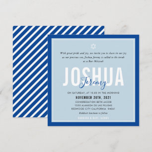 BAR MITZVAH moderne naam eenden koningsblauw Kaart