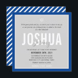 BAR MITZVAH moderne naam grijs koninklijk blauw Kaart<br><div class="desc">door kat massard >> kat@simplysweetPAPERIE.com <<< CONTACT MET ME voor aangepaste formuleringen of om regels toe te voegen in Hebreeuwse liefde voor het ontwerp, maar ik zou graag enkele wijzigingen zien - een ander kleurenschema, product, een foto toevoegen of aangepast voor een andere gelegenheid - ik neem niet alleen contact...</div>