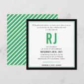 BAR MITZVAH moderne naam zwart kelly groen Kaart (Voorkant / Achterkant)