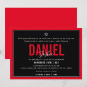 BAR MITZVAH moderne sport jongen vet rood zwart Kaart (Voorkant / Achterkant)