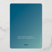 BAR MITZVAH moderne ster blauwe mint kleur overgan Folie Uitnodiging (Achterkant)