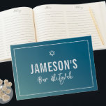 BAR MITZVAH moderne ster blauwe munt gradiënt Gastenboek<br><div class="desc">door kat massard >> https://linktr.ee/simplysweetpaperie <<<<</div>