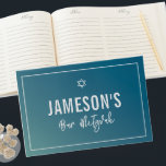 BAR MITZVAH moderne ster blauwe munt gradiënt Gastenboek<br><div class="desc">door kat massard >> https://linktr.ee/simplysweetpaperie <<<<</div>