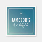 BAR MITZVAH moderne ster blauwe munt gradiënt Servet (Voorkant)