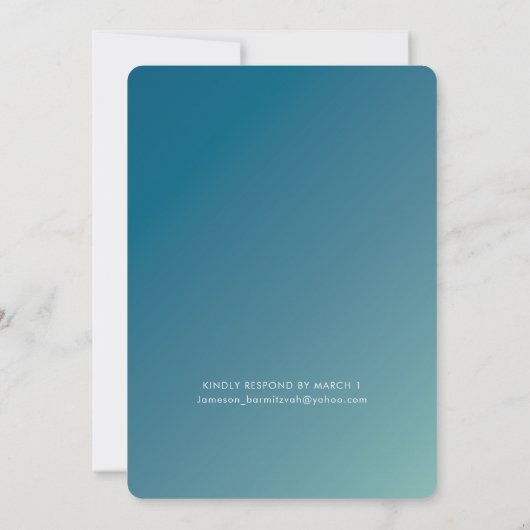 BAR MITZVAH moderne ster donkerblauwe munt gradiën Kaart (Achterkant)