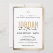 BAR MITZVAH moderne ster goud zwart simpel Kaart (Voorkant)