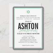 BAR MITZVAH moderne ster jongen sportief groen gri Kaart (Voorkant)