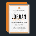 BAR MITZVAH moderne ster oranje grijs simpel Kaart<br><div class="desc">door kat massard >> kat@simplysweetPAPERIE.com <<< CONTACT MET ME voor aangepaste formuleringen of om regels toe te voegen in Hebreeuwse liefde voor het ontwerp, maar ik zou graag enkele wijzigingen zien - een ander kleurenschema, product, een foto toevoegen of aangepast voor een andere gelegenheid - ik neem niet alleen contact...</div>