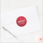 BAR MITZVAH moderne ster rode bordeauxgradiënt Ronde Sticker<br><div class="desc">door kat massard >> https://linktr.ee/simplysweetpaperie <<<<</div>