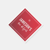 BAR MITZVAH moderne ster rode bordeauxgradiënt Servet (Hoek)