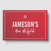 BAR MITZVAH moderne ster rood bordeauxrood verloop Gastenboek (Voorkant)