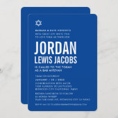 BAR MITZVAH moderne ster royal blue white Kaart (Voorkant / Achterkant)