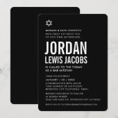 BAR MITZVAH moderne ster, zwart wit, eenvoudig Kaart (Voorkant / Achterkant)
