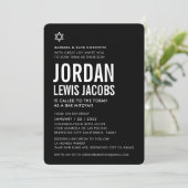 BAR MITZVAH moderne ster, zwart wit, eenvoudig Kaart (Staand voorkant)