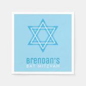 BAR MITZVAH moderne stijlvolle eenvoudige blauwe s Servet (Voorkant)