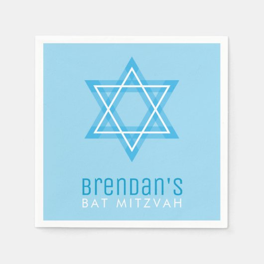 BAR MITZVAH moderne stijlvolle eenvoudige blauwe s Servet (Voorkant)