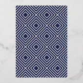 BAR MITZVAH moderne stijlvolle kalligrafie marine  Folie Uitnodiging (Achterkant)