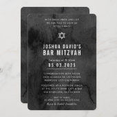 BAR MITZVAH moderne trendy moody black waterverf Kaart (Voorkant / Achterkant)
