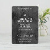 BAR MITZVAH moderne trendy moody black waterverf Kaart (Staand voorkant)