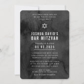 BAR MITZVAH moderne trendy moody black waterverf Kaart (Voorkant)