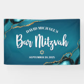 Bar Mitzvah Moderne Turquoise Ombre Agaat Schrift Spandoek (Horizontaal)