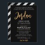 Bar Mitzvah moderne zwarte & goudkalligrafie Kaart<br><div class="desc">door kat massard >> WWW.SIMPLYSWEETPAPERIE.COM <<<< Love the design,  maar ik zou graag enkele wijzigingen zien - een ander kleurenschema,  product,  een foto toevoegen of aangepast voor een andere gelegenheid - zonder enige zorgen contact met mij op te nemen,  kat@simplysweetPAPERIE.com - ik help u graag!</div>