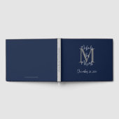 Bar Mitzvah Monogram Blauw Grijs Wit Inloggen Gastenboek (Volledig)