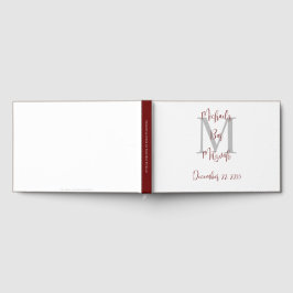Bar Mitzvah Monogram Wit Bourgondi Grijs Aanmeldbo Gastenboek