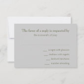 Bar Mitzvah Moss Green en Silver Stripe RSVP Kaartje (Achterkant)