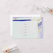 Bar Mitzvah Motifs in Waterverf Reception Kaart (Voorkant / Achterkant in situ)