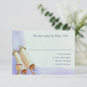 Bar Mitzvah Motifs in Waterverf RSVP (Staand voorkant)