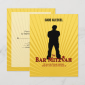 Bar Mitzvah Movie Star Reply Card/Cade RSVP Kaartje (Voorkant / Achterkant)
