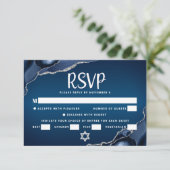 Bar Mitzvah Navy Blau Ombre Agate Script Menu (Staand voorkant)