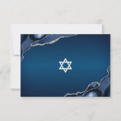 Bar Mitzvah Navy Blau Ombre Agate Script Menu (Achterkant)