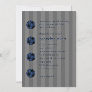 Bar Mitzvah Navy Blue en Black Voetbal Kaart