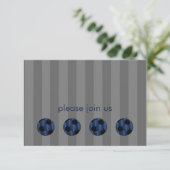 Bar Mitzvah Navy Blue en Black Voetbal Kaart (Staand voorkant)