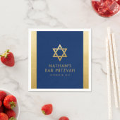 Bar Mitzvah Navy Blue Gold Modern Classic Servet (Insitu)
