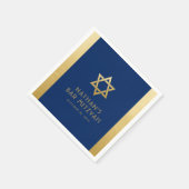 Bar Mitzvah Navy Blue Gold Modern Classic Servet (Hoek)