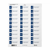 Bar Mitzvah Navy Blue Silver Tallit Return Address Etiket (Full Sheet)