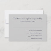 Bar Mitzvah Navy en Silver Stripe Star van David RSVP Kaartje (Achterkant)