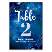 Bar Mitzvah Navy Galaxy Waterverf Agate Script Kaart (Achterkant)