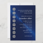 Bar Mitzvah Navy Sheen Silver Stars van David Kaart (Voorkant)