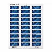Bar Mitzvah Navy Waterverf Agate Return Address Etiket (Full Sheet)