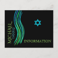 Bar Mitzvah Neon Green-informatiekaart