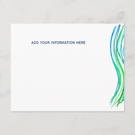 Bar Mitzvah Neon Green-informatiekaart Informatiekaartje (Achterkant)